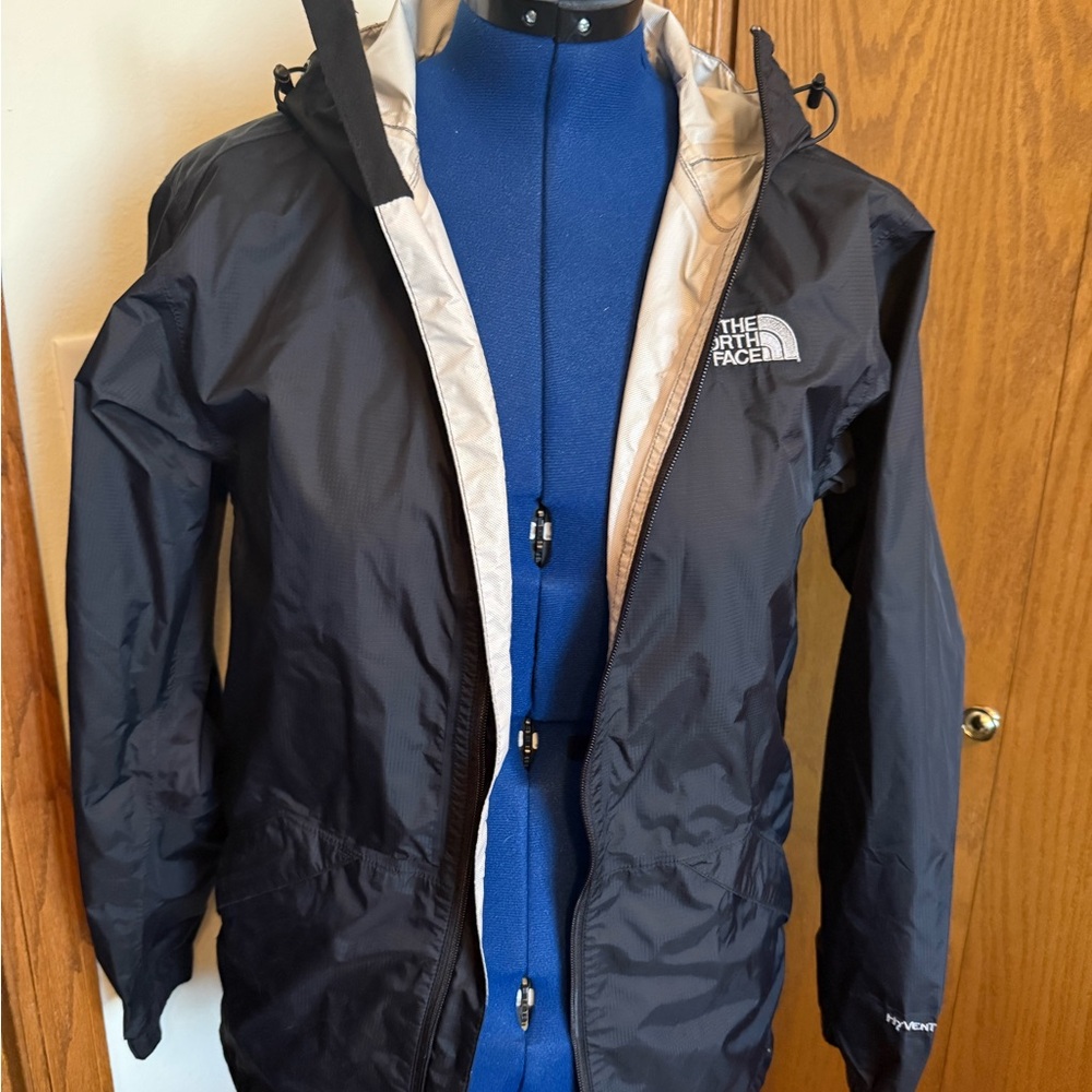 The North Face Black and Cream Hooded Jacket